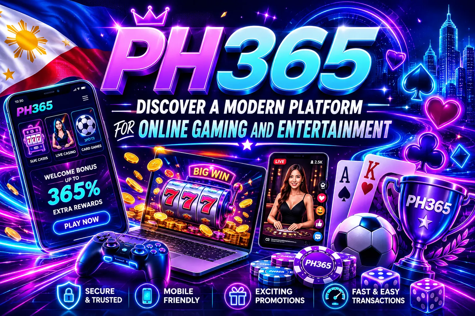 PH365 online gaming platform promo
